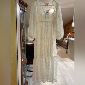 Saltwater LUXE Cream Long Sleeve Dress